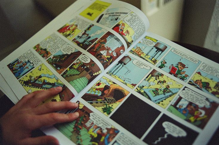 A comic book with bright illustrations.