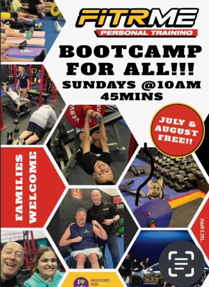 a flyer with lots of pictures of people exercising