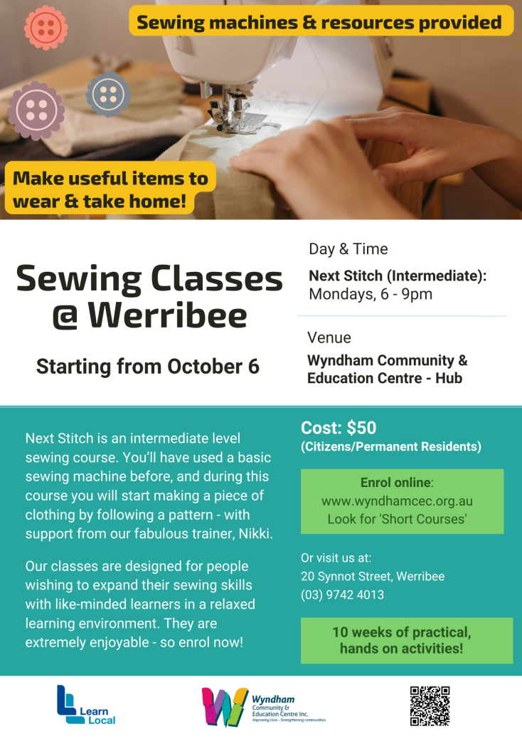 Next Stitch - Intermediate Sewing Course