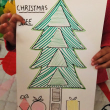 A child's drawing of a tree