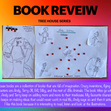 A child's illustrated book review for the Treehouse Series