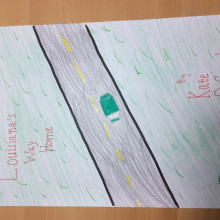 A child's design for the cover of Lousiana's Way Home