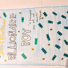 A child's design for the cover of Billionaire Boy