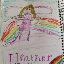 A child's design for the cover of Heather the Violet fairy
