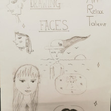 A child's design for the cover of Drawing Faces