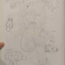 A child's drawing of animals