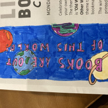 a child's design for a new library bookmark