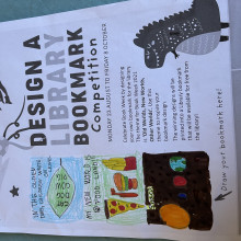 child's design for a new library bookmark
