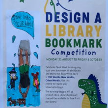 child's design for a new library bookmark