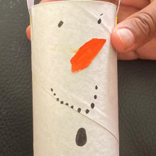 Shruti. Age 7. Paper Roll Snowman
