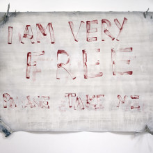 Peter Burke 'I am very free' ink, acrylic, charcoal and tape on paper 2021