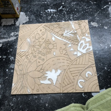 Artists' tile designs painting work in progress