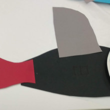 A shark monster made with paper