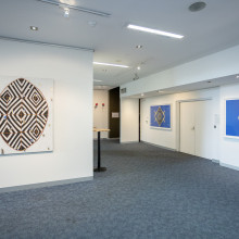 Installation images, Wilam Biik at Wyndham Art Gallery 2022.