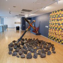 Installation images, Wilam Biik at Wyndham Art Gallery 2022.