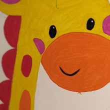 Gia age 5. Giraffe art for nursery