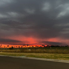 Sky after hot day by Paris, age 7