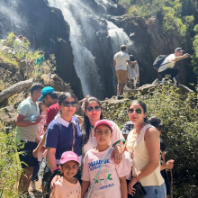 Waterfall on a mountain by Navreet, age 9