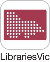 White dots arranged in the shape of the state, on a red background