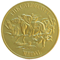 The gold medal presented to Caldecott winners
