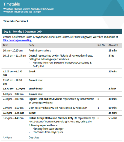 timetable