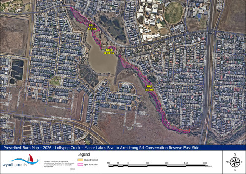 Lollypop Creek - Manor Lakes Blvd to Armstrong Rd Conservation Reserve - Spot Burn 2026