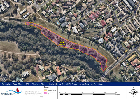 Werribee River - Heaths Rd to Cottrell St Conservation Reserve - Spot Burn 2026