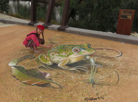Ulla in Wangaratta with Spotted marsh 