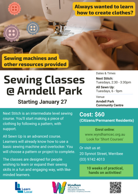 All Sewn Up - Advanced sewing course at Arndell Park