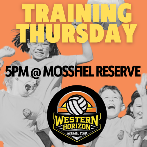 a flyer with the words Training Thursday and kids cheering in the background