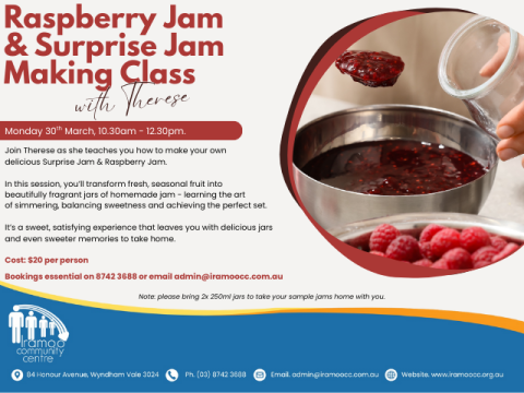 Cooking with Therese - Raspberry Jam & Surprise Jam Making Workshop