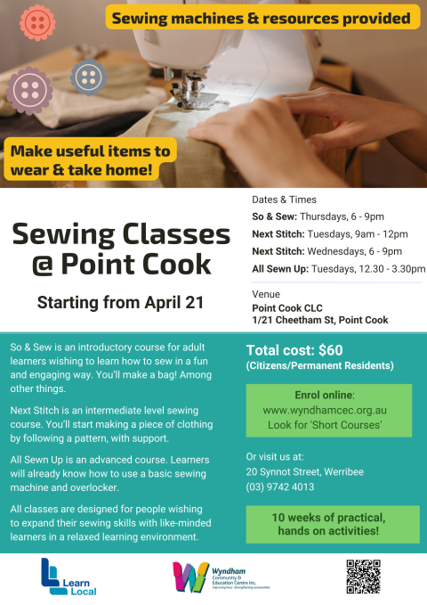 Next Stitch - Intermediate Sewing Course