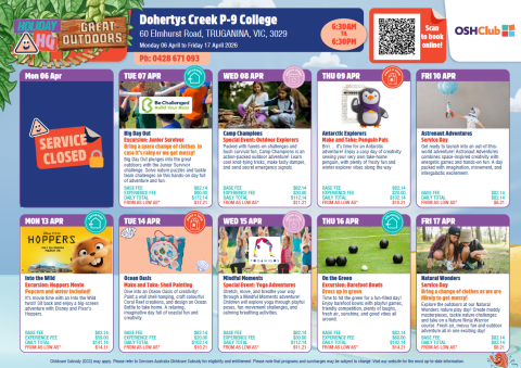 Dohertys Creek- Holiday Program