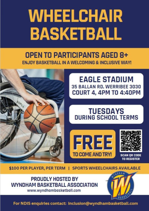 a flyer with wording and a side view of someone bouncing a ball