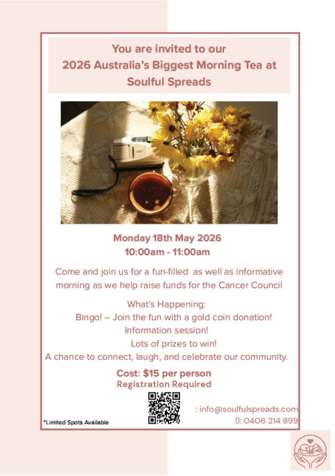 Australia's Biggest Morning Tea at Soulful Spreads 