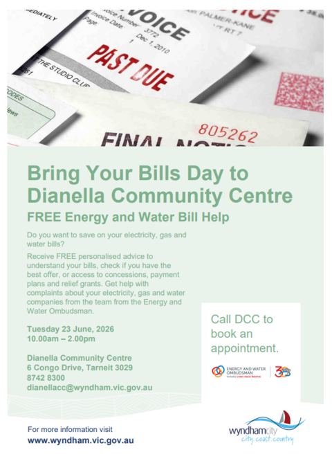 Bring Your Bills Day to Dianella Community Centre