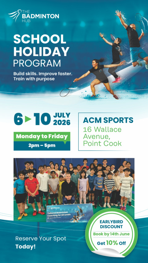 School Holiday Badminton Coaching Program (Ages 7-16) – Point Cook