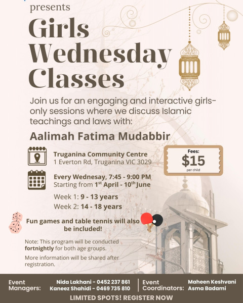 Khoja Jamaat Melbourne - Girls Classes