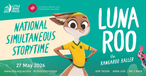 Illustration of Luna Roo, a cartoon kangaroo wearing a yellow and green top.