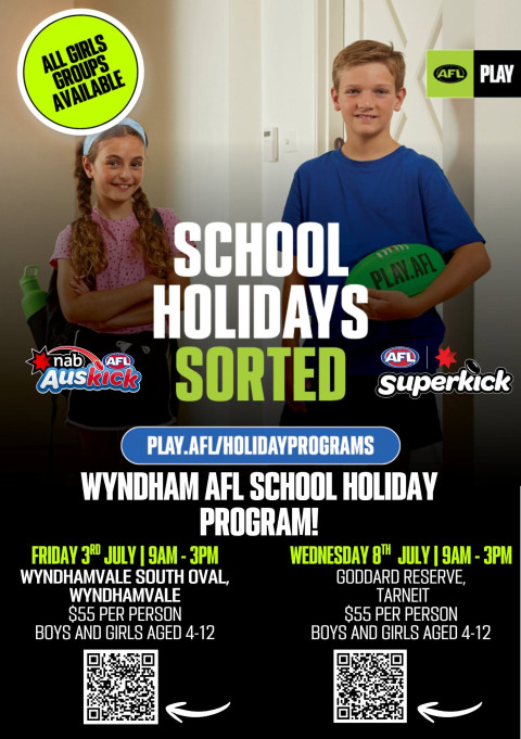 AFL Holiday Program Ready, Set, Kick!! Wyndham Vale