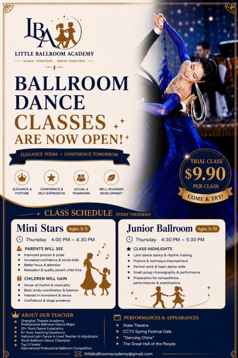 Kids Ballroom Dance Classes (Ages 5-10)