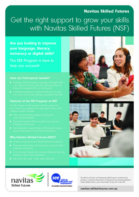 SEE Program - FREE Language Literacy Numeracy and Digital Skills Training