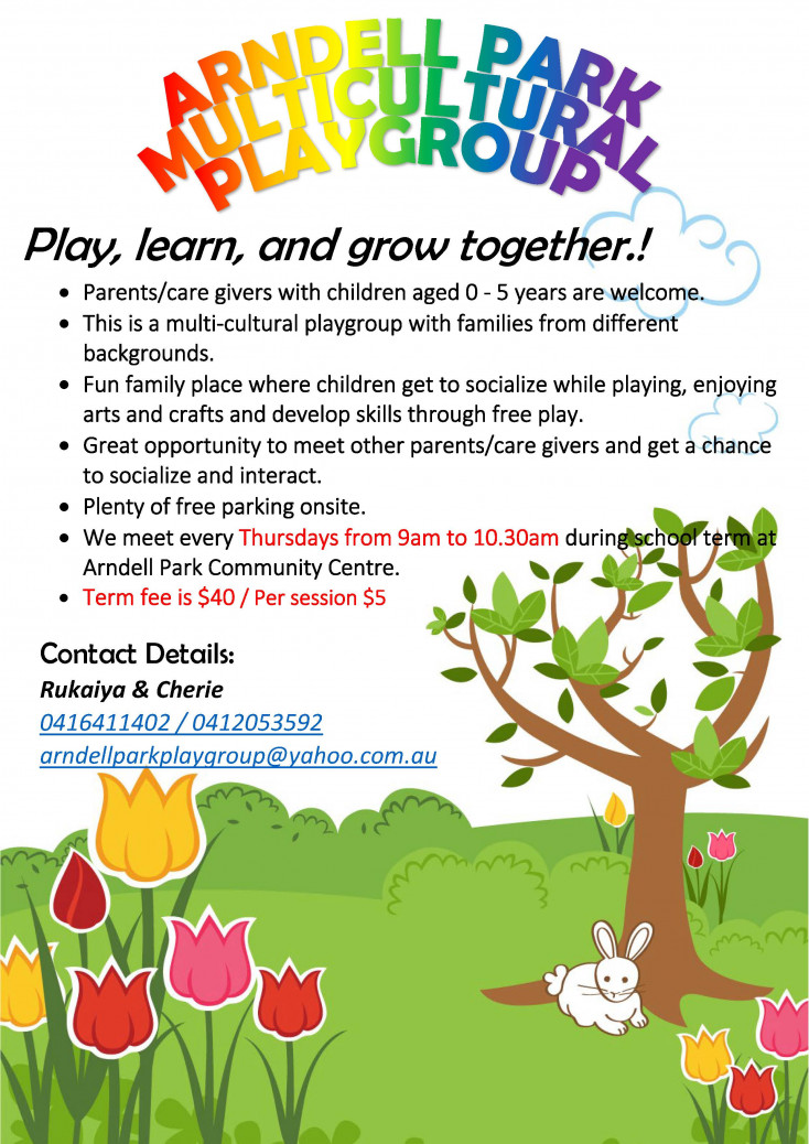 Playgroup session runs 9am-10:30am and is immediately followed by POP up Library's Rhyme Time Sessions.