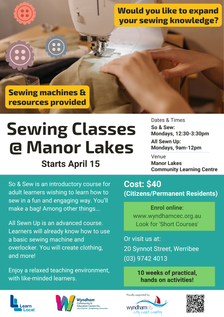 Sewing Classes @ Manor Lakes