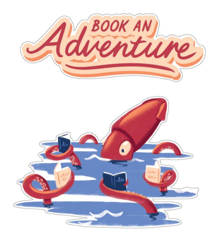 Squid reading books
