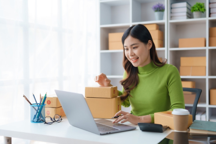 Business owner in home office