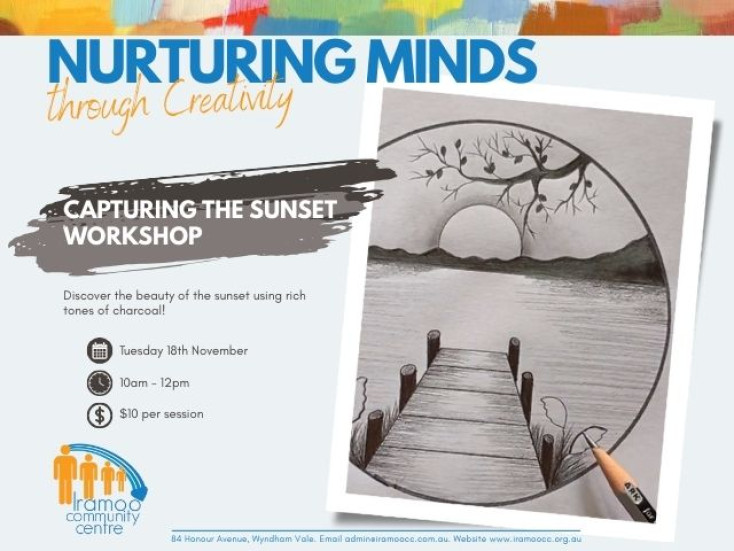 Discover the beauty of the sunset using the rich tones of charcoal!