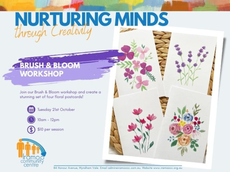 Join our Brush & Bloom workshop and create a stunning set of four floral postcards!