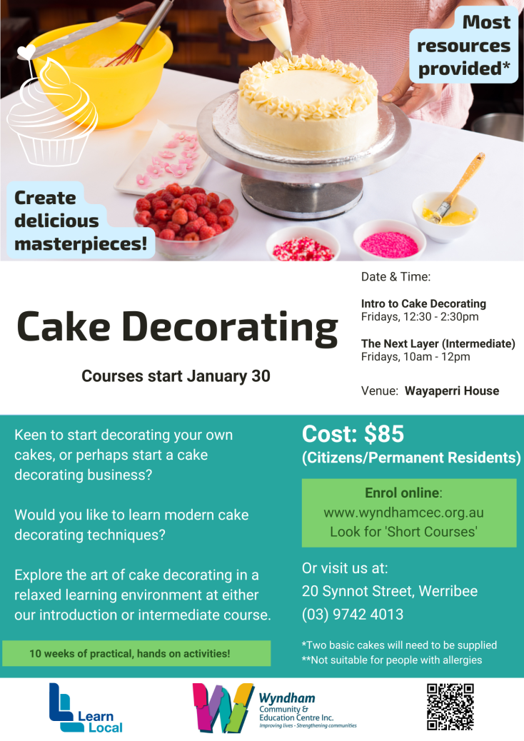 Introduction to Cake Decorating at Werribee