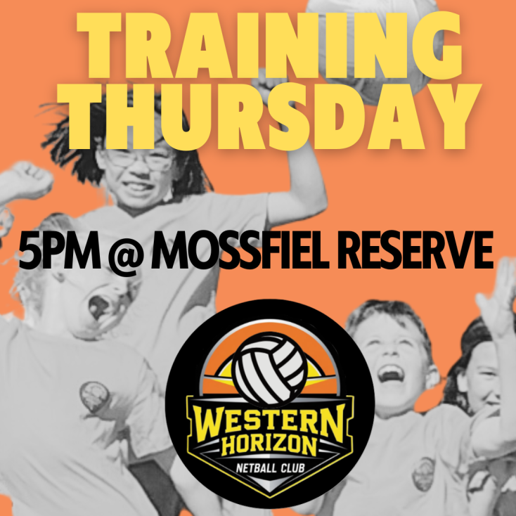 a flyer with the words Training Thursday and kids cheering in the background